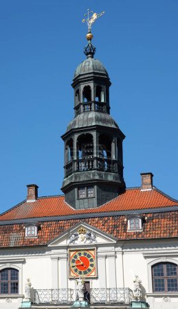 Photo for A carillon is installed in an octagonal tower. This tower is constructed with abat-sons to reflect the sound. It's part of the old town hall in Lueneburg, Germany - Royalty Free Image