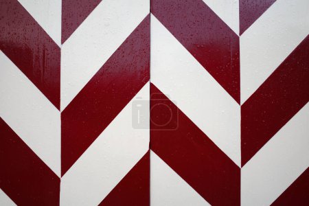 Photo for Part of an old door, painted in red and white. In this case the colors of the town Amersfoort. - Royalty Free Image