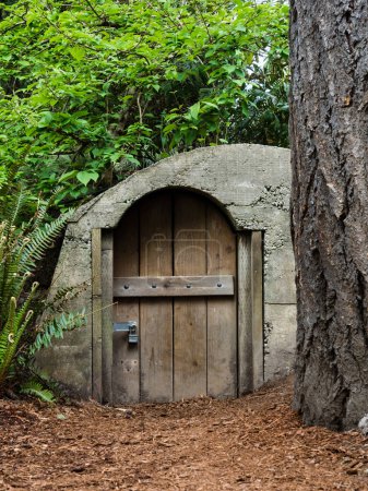 Lagerschuppen im Botanischen Garten Bellevue, die wie ein Hobbit-Haus aussehen - WA, USA
