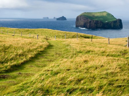 Scenic view from Storhofdi lookout at the southernmost end of Heimaey Island - Westman Islands, Iceland