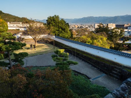 Photo for Kofu, Japan - October 26, 2017: Scenic view of Kofu city from Maizuru Castle Park (Kofu castle) - Royalty Free Image