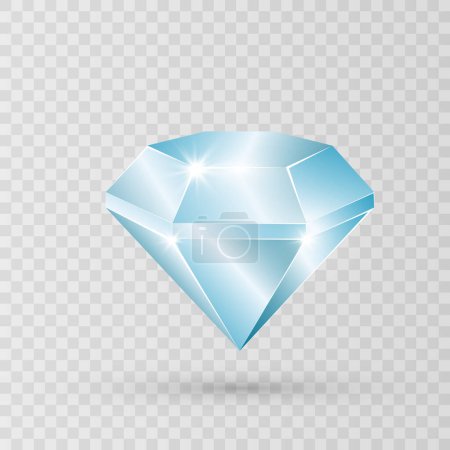 Diamond isolated on transparent background. Concept vector illustration. Shining diamond. Vector