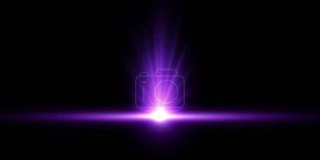 Illustration for Horizontal light effects. Purple shimmering translucent light on a transparent background. - Royalty Free Image
