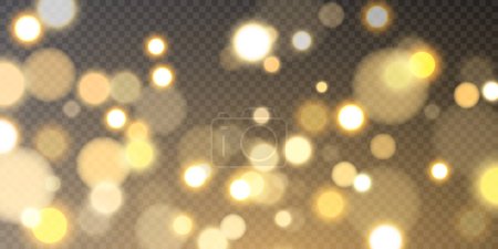 Illustration for Bokeh light effect with lots of shiny highlights on a transparent background. glitter vector - Royalty Free Image