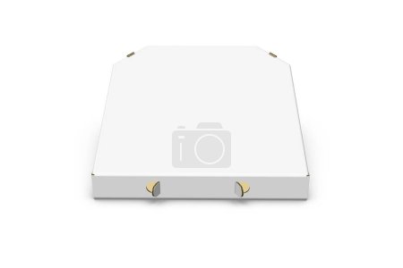 Téléchargez les photos : Modèle de boîte à pizza blanche à haute résolution isolé sur fond blanc, détails de haute qualité de carton - en image libre de droit