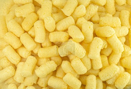 Photo for Crunchy yellow corn sticks close,top view high quality details - Royalty Free Image