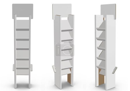 3D rendering - High resolution image Floor standing leaflet holders and magazine racks Isolated on a white background high quality details