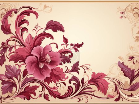 Téléchargez les photos : Design floral élégant avec une sensation vintage, avec un mélange de fleurs en fleurs et de feuillage sur un fond neutre. - en image libre de droit