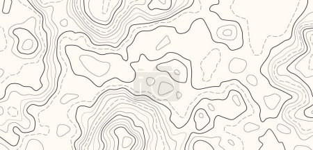 Ilustración de Retro topography map. White geographic contour map. Abstract outline grid. - Imagen libre de derechos