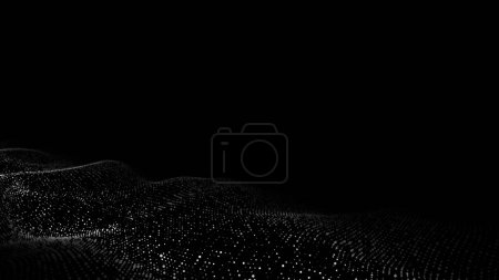Photo for Futuristic moving wave. Digital background with moving glowing particles. Big data visualization. Vector illustration. - Royalty Free Image