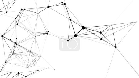 Photo for Network connection structure. Abstract white background with moving dots and lines. Futuristic illustration. Digital technology design. Vector illustration. - Royalty Free Image