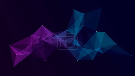 Photo for Network connection structure. Abstract blue background with moving dots and lines. Futuristic illustration. Digital technology design. Vector illustration. - Royalty Free Image