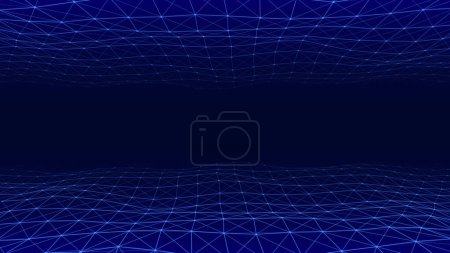 Photo for Futuristic moving wave. Digital background with moving glowing particles and lines. Big data visualization. Vector illustration. - Royalty Free Image