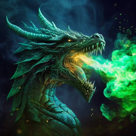 Foto de Fantasy alien with a dragon - Imagen libre de derechos