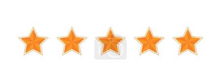 Fünf-Sterne-Ikone. Sternsymbole zur Verwendung in Bewertungen, Kundenfeedback und Produktbewertungen. Sternsymbol für Apps und Webseiten