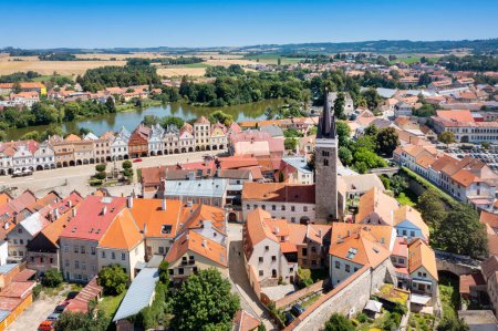 Téléchargez les photos : Centre historique de Telc town (UNESCO), Vysocina district, République tchèque, Europe - en image libre de droit