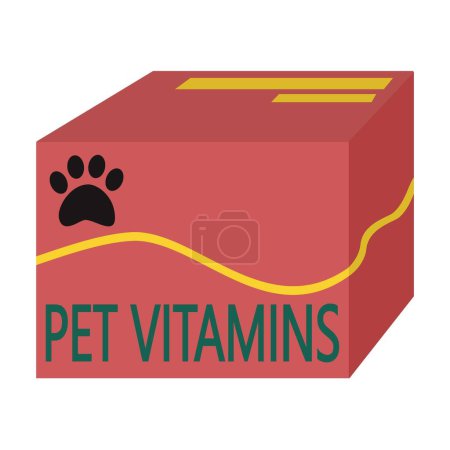 Illustration for Vitamins, supplements for animals, cats, dogs, animal care. Flat vector illustration isolated on white background. - Royalty Free Image