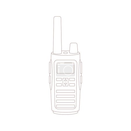 Walkie-talkie. Drawn elements for camping and hiking. Wilderness survival, travel, hiking, outdoor recreation, tourism. Flat vector illustration isolated on white background.