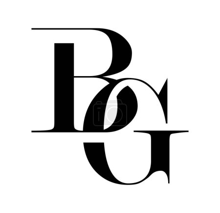 Téléchargez les illustrations : Vecteur de logo monogramme Lettres initiales BG - en licence libre de droit