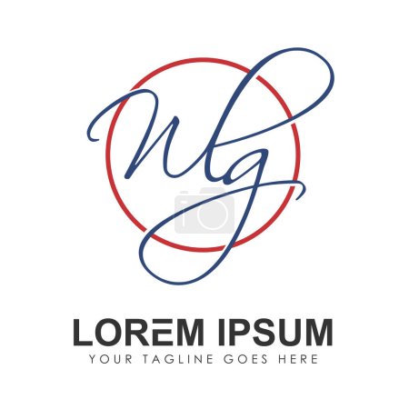 Illustration for WLG Monogram Logo Initial Letters - Royalty Free Image