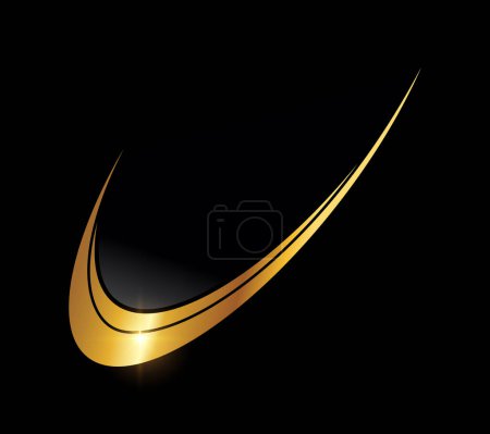 Illustration for Golden Swoosh Logo Vector Icon - Royalty Free Image