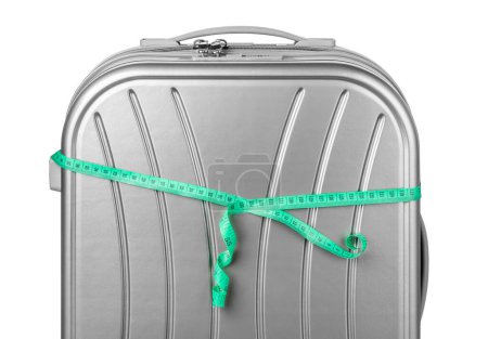 Photo for Measurement of suitcase dimensions. Baggage limits. High quality photo - Royalty Free Image