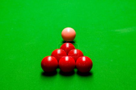 Photo for Snooker balls on green snooker table - Royalty Free Image