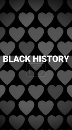 Photo for Black history month in real-life, with vertical art picture black heart texture text design concept. - Royalty Free Image