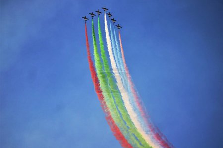 Photo for The most spectacular formation manoeuvre of aerobatics, Dubai Air Show. - Royalty Free Image