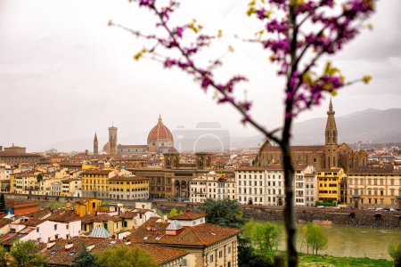 Photo for Florence or Firenze,  Italy. Cityscape in a cloudy early spring day. 2024-03-31. - Royalty Free Image
