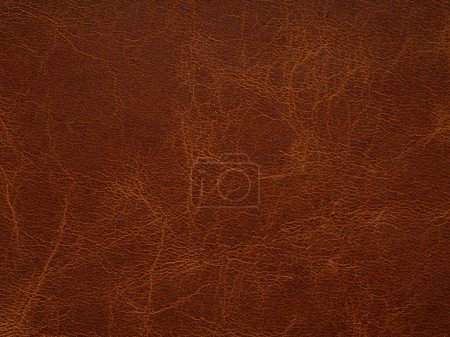 Foto de Luxury brown leather textured surface. Genuine quality empty leather pattern in dark tone. Eco rough empty background. Backdrop blank skin effect for design, upholstered furniture, quality clothes - Imagen libre de derechos