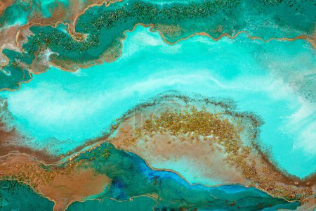 Photo for Abstract painting background in a new perfect turquoise color. - Royalty Free Image