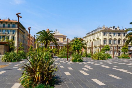 Photo for Street view of Nice, Cote d'Azur, France, South Europe. Beautiful city and luxury resort of French riviera. Famous tourist destination with nice beach on Mediterranean sea - Royalty Free Image