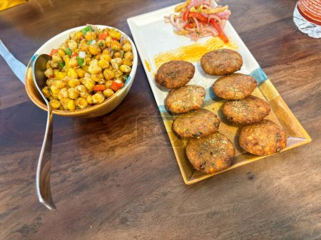 Bajra Tikki: Millet Fast Food Closeup served in a plate