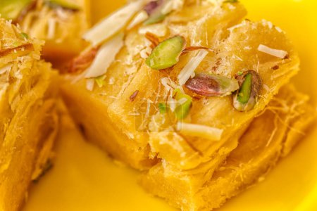 Indian Special Traditional Sweet Food Soan Papdi Also Know as Son Roll, it is a popular Indian Dessert.