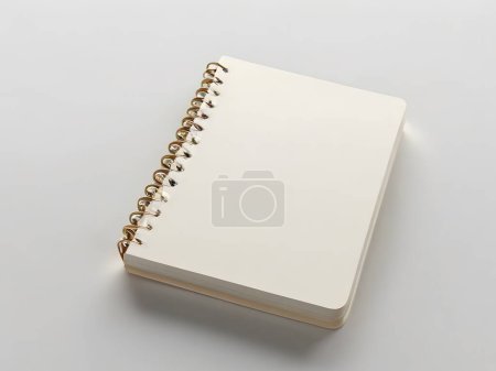 A single notebook against a neutral background with generous copy space. Showcase the simplicity and versatility of the notebook for organizing thoughts and ideas.