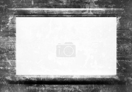 Photo for Retro black wooden frame with white space. Wooden background with grunge texture and empty frame and place for photo or text. - Royalty Free Image
