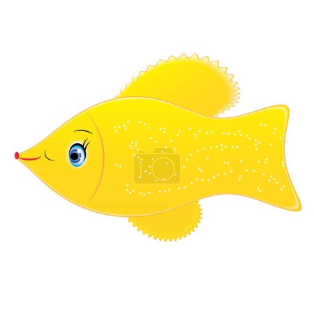 Illustration for Goldfish brings happiness. Isolated object - Royalty Free Image