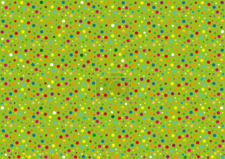 Illustration for Vibrant background with colorful polka dots seamless pattern. Signal dotted background, confetti for celebration, fabric material, wrapping paper. Colorful polka dots seamless pattern. - Royalty Free Image
