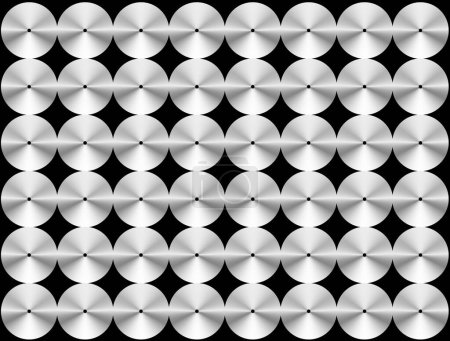 Ilustración de Patrón geométrico sin costuras con círculos. Ilustración vectorial con formas circulares geométricas abstractas regulares sobre fondo negro. - Imagen libre de derechos