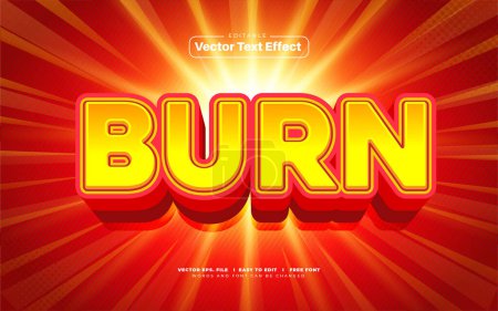 Illustration for 3D Hot Burn vector Text Effect - Royalty Free Image