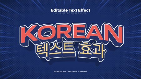 Illustration for Korean Style Cartoon Text Effect - Royalty Free Image