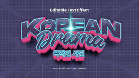 Illustration for Korean Drama Text Effect - Royalty Free Image