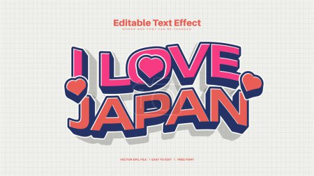 Illustration for I Love Japan Text Effect - Royalty Free Image