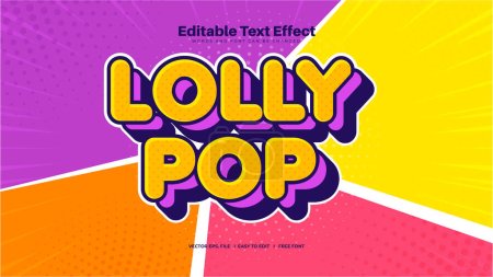 Illustration for Lolly Pop Text Effect - Royalty Free Image