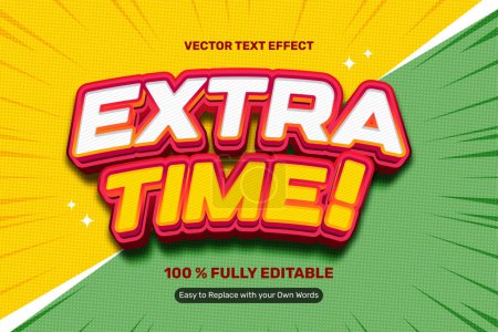 Illustration for Extra Time Sport Text Effect - Royalty Free Image