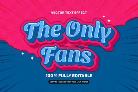 Illustration for Only Fans Blue Pink Text Effect - Royalty Free Image