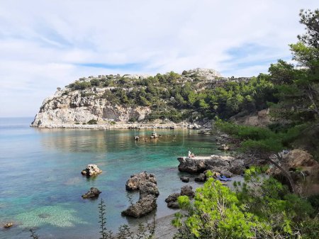 Foto de Playa Anthony Quinn en Rodas, Grecia. - Imagen libre de derechos
