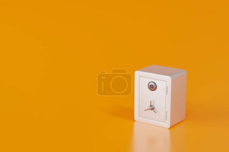 Foto de Caja de seguridad de acero, caja fuerte del banco de seguridad proteger el dinero, renderizado 3D. - Imagen libre de derechos