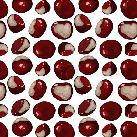 Vector pattern with realistic chestnuts. Great nature element for your autumn, botanic, organic concepts and projects.